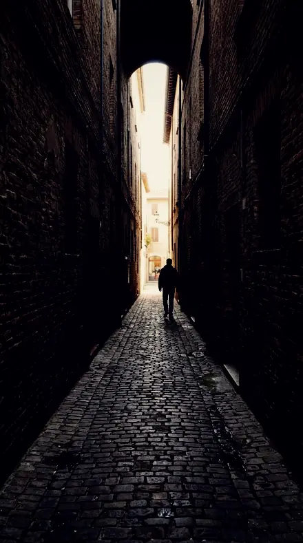 Graded with Places Library: Late Afternoon on The alley, stone underfoot