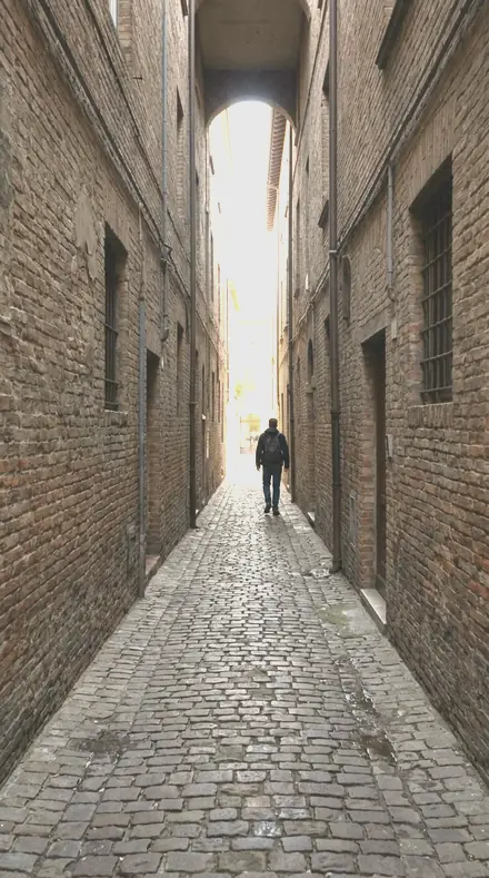 Graded with Places Library: Long Table on The alley, stone underfoot