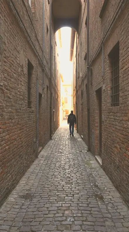 Graded with Places Library: Brass Lamp on The alley, stone underfoot